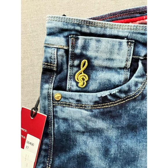 Maxime Cossoguy Jeans Womens 27 Blue Denim Pocketed Belted Zip Ladies‎ 27x33 - Picture 4 of 14